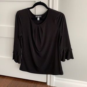 Black Karl Lagerfeld shirt 3/4 bell sleeve